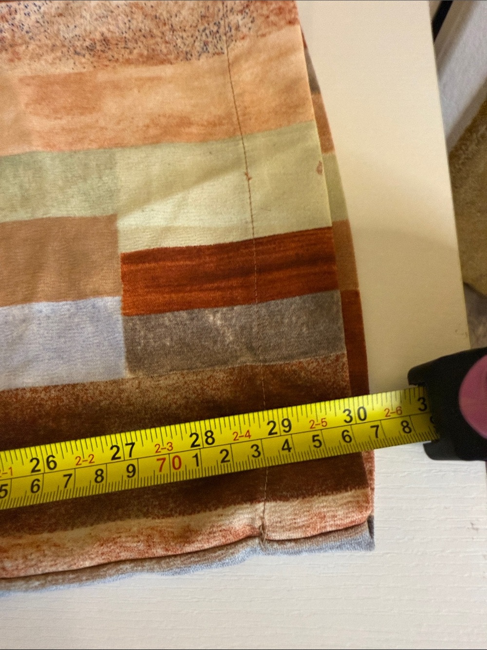 Wide-Leg Patchwork Stripe Pants in Brown & Tan - Picture 8 of 8